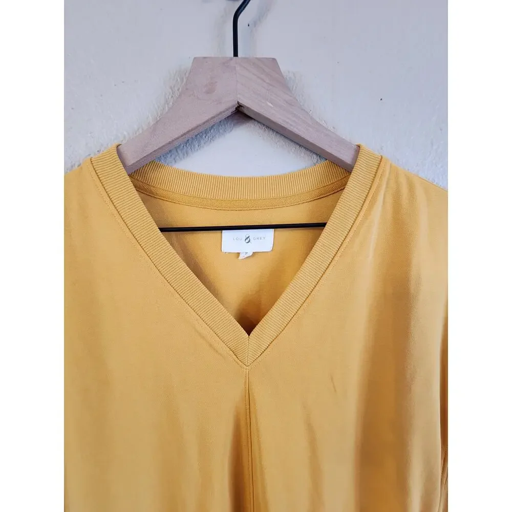 Lou & Grey Women's V-Neck Pocket Dress Sunflower Yellow Summer - Picture 4 of 13